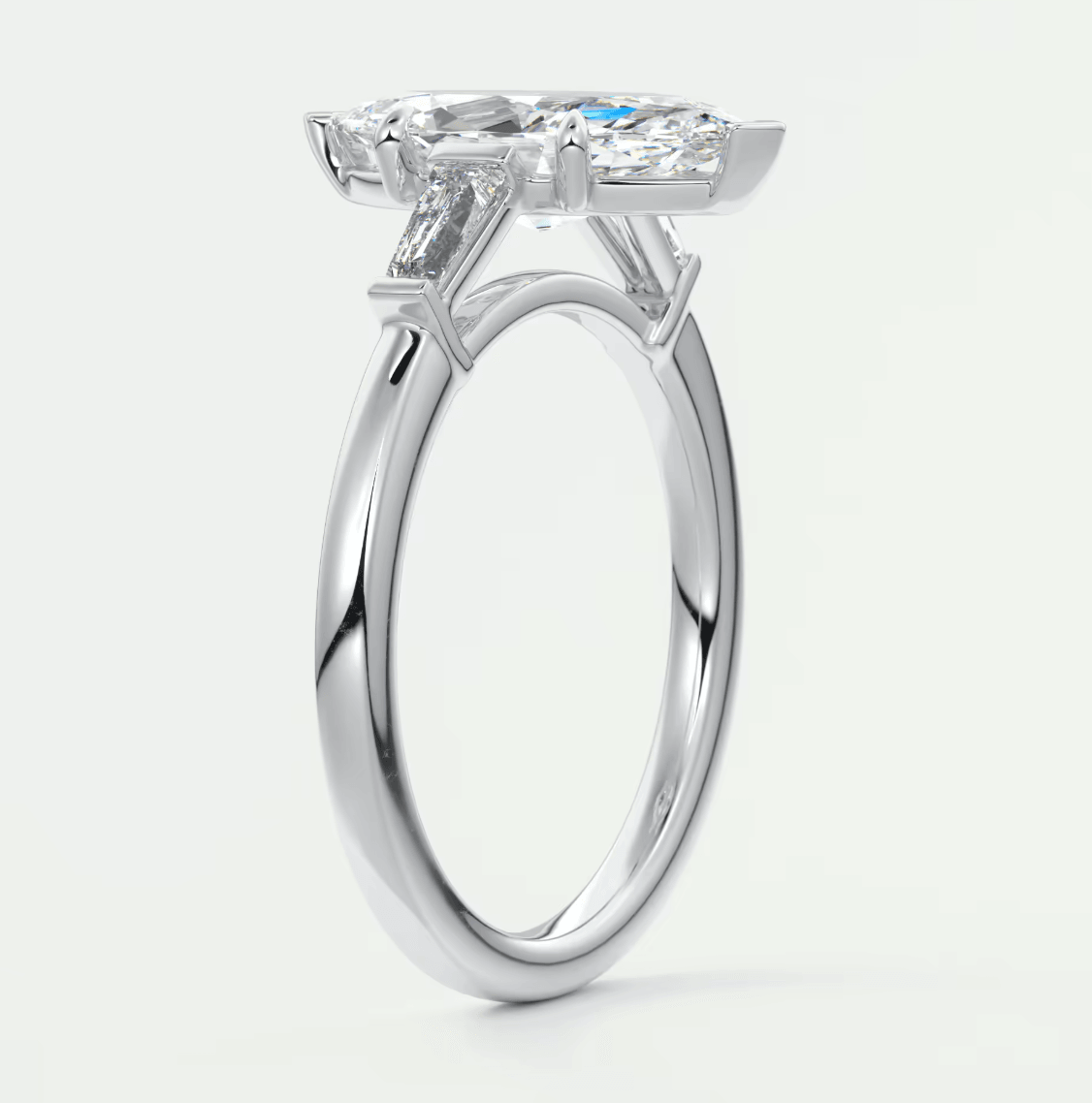 Seraphine Marquise Three-Stone Engagement Ring – Lab Diamond or Moissanite