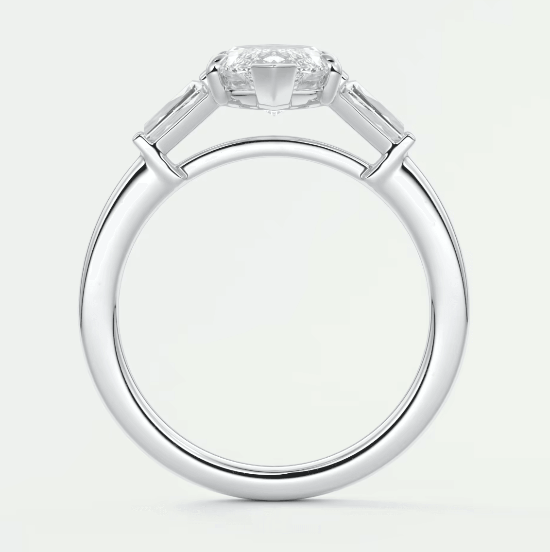 Seraphine Marquise Three-Stone Engagement Ring – Lab Diamond or Moissanite