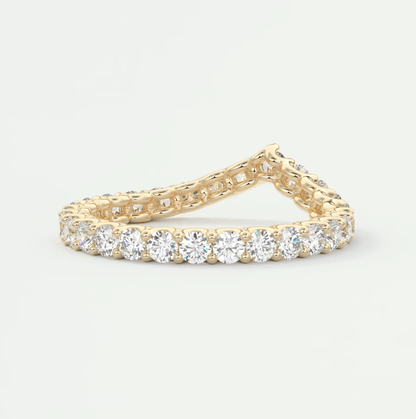 Selene V-Curved Eternity Band – Lab-Grown or Natural Diamonds