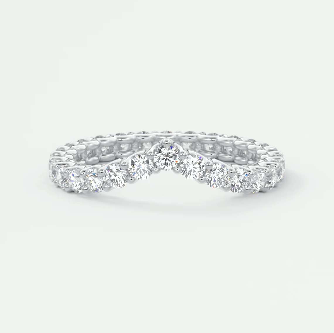 Selene V-Curved Eternity Band – Lab-Grown or Natural Diamonds