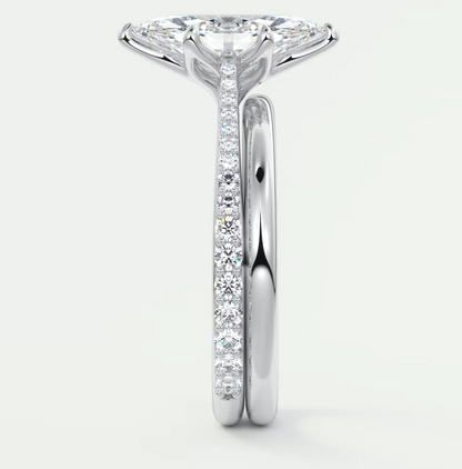 Solenne Marquise Pavé Cathedral Solitaire Ring