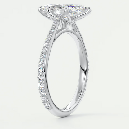 Solenne Marquise Pavé Cathedral Solitaire Ring