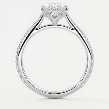 Solenne Marquise Pavé Cathedral Solitaire Ring