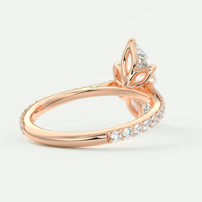 Solenne Marquise Pavé Cathedral Solitaire Ring