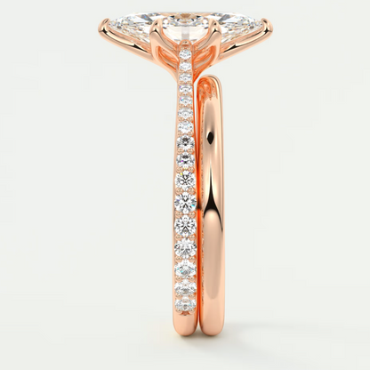Solenne Marquise Pavé Cathedral Solitaire Ring