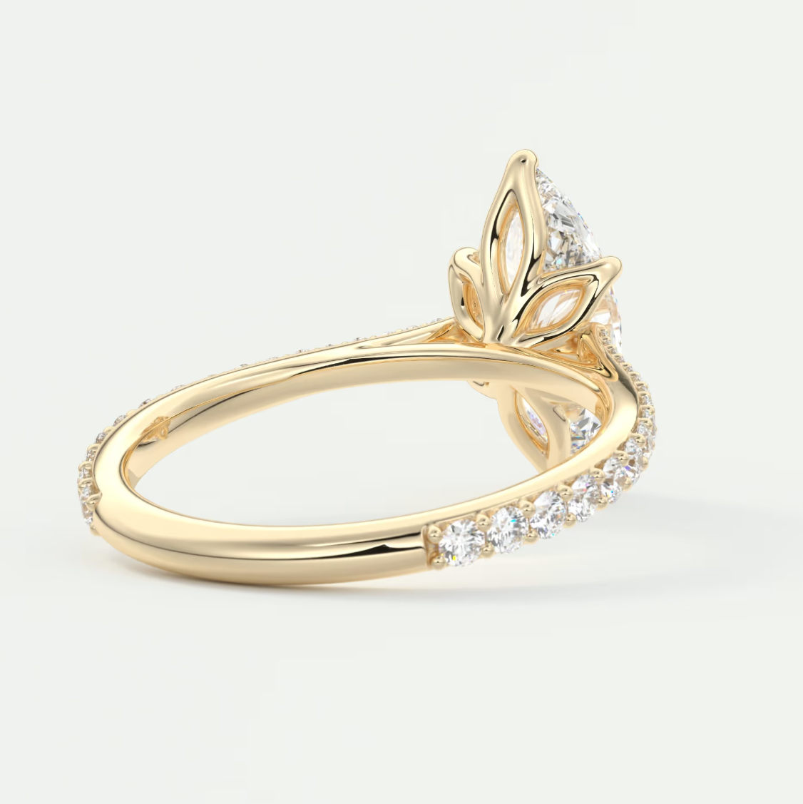 Solenne Marquise Pavé Cathedral Solitaire Ring