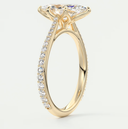 Solenne Marquise Pavé Cathedral Solitaire Ring