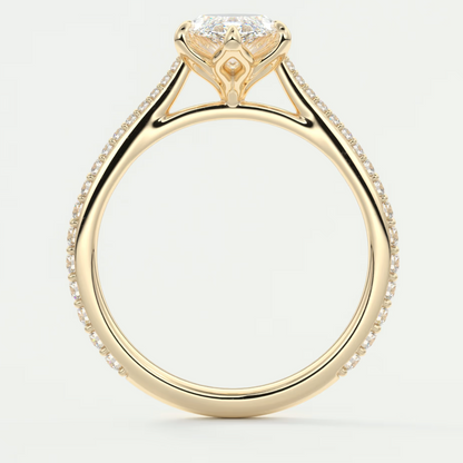 Solenne Marquise Pavé Cathedral Solitaire Ring