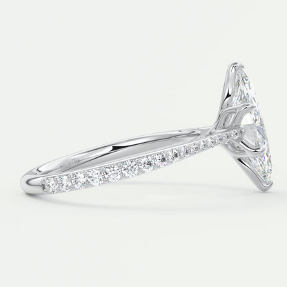 Solenne Marquise Pavé Cathedral Solitaire Ring