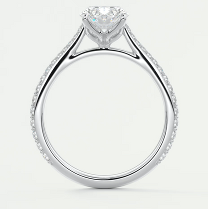Solenne Oval Pavé Cathedral Solitaire Ring