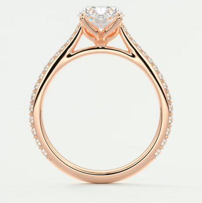 Solenne Oval Pavé Cathedral Solitaire Ring