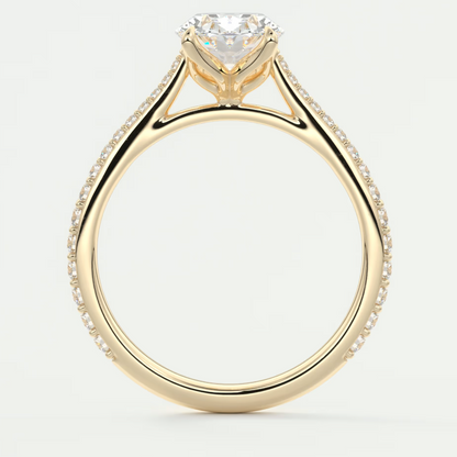 Solenne Oval Pavé Cathedral Solitaire Ring