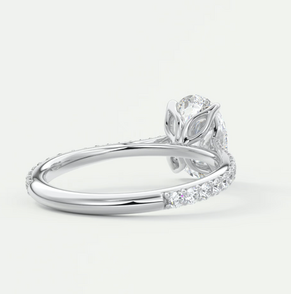 Solenne Oval Pavé Cathedral Solitaire Ring