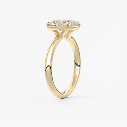 Taylor Cushion Bezel Engagement Ring – Lab-Grown Diamond or Moissanite