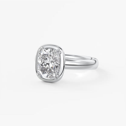 Taylor Grande – Lab Diamond Cushion Bezel Engagement Ring