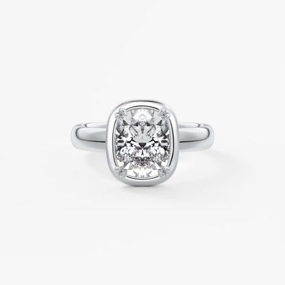 Taylor Grande – Lab Diamond Cushion Bezel Engagement Ring