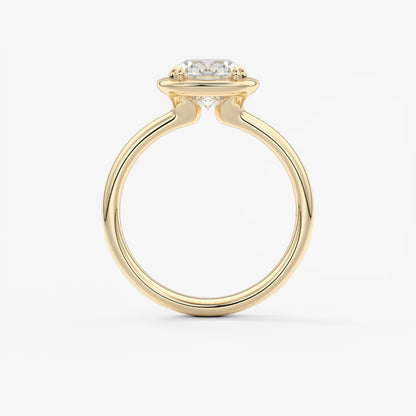 Taylor Grande – Lab Diamond Cushion Bezel Engagement Ring