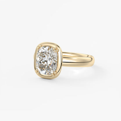 Taylor Grande – Lab Diamond Cushion Bezel Engagement Ring