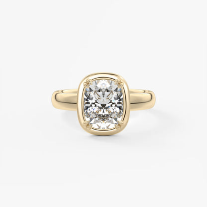 Taylor Grande – Lab Diamond Cushion Bezel Engagement Ring