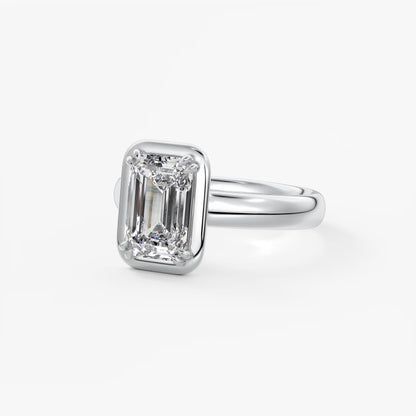 Taylor Grande – Lab Diamond Emerald Bezel Engagement Ring
