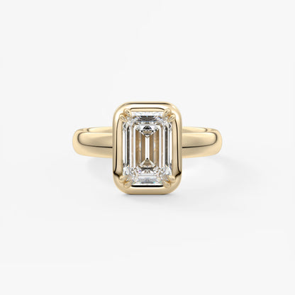 Taylor Grande – Lab Diamond Emerald Bezel Engagement Ring