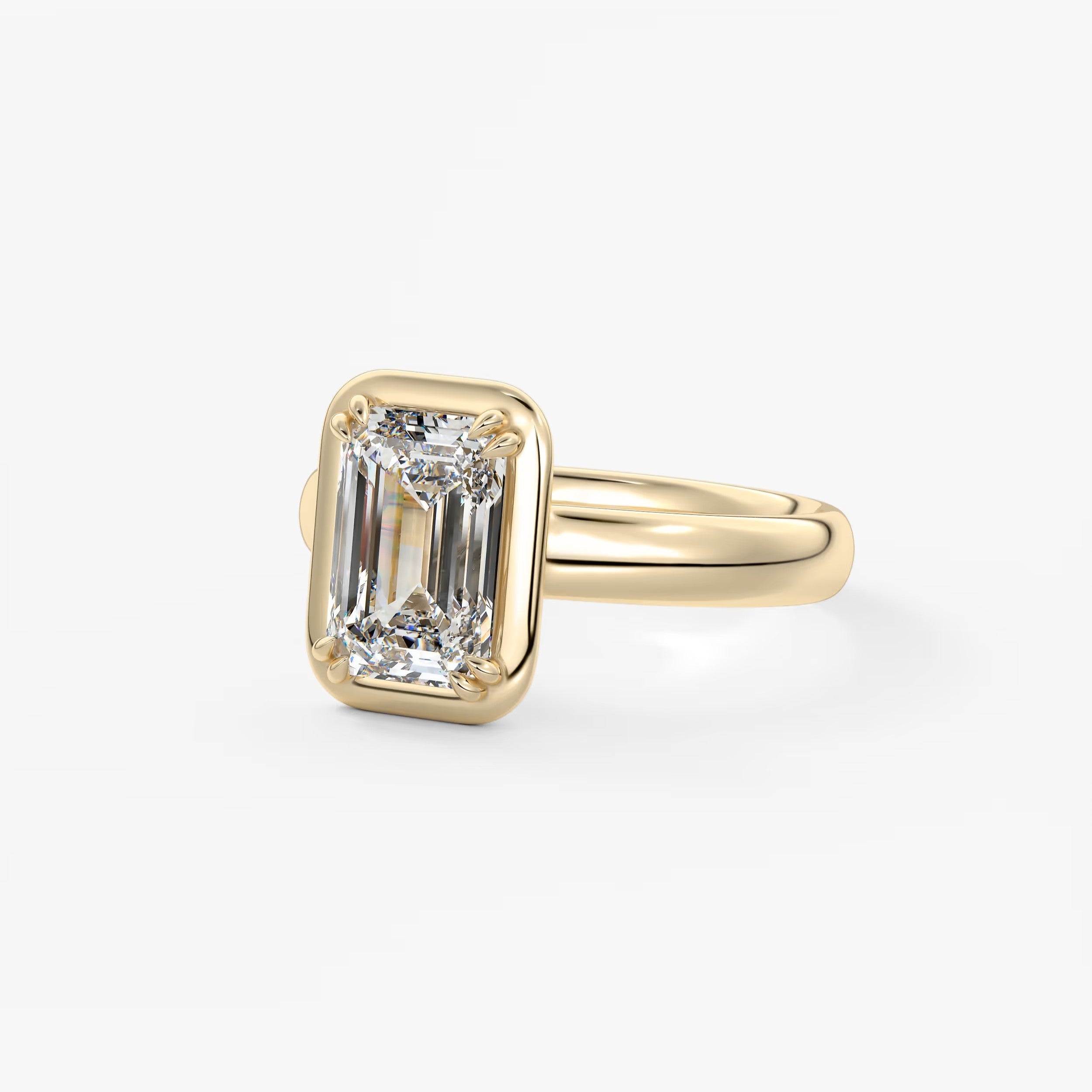 Taylor Grande – Lab Diamond Emerald Bezel Engagement Ring