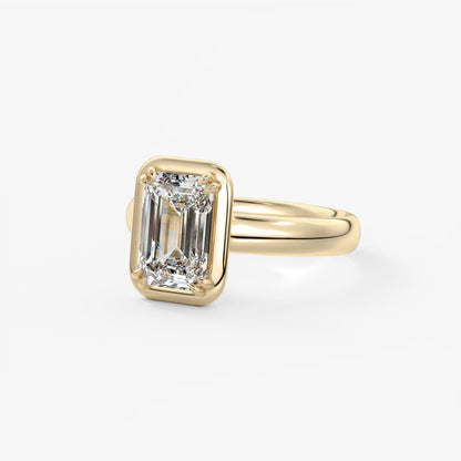 Taylor Grande – Lab Diamond Emerald Bezel Engagement Ring