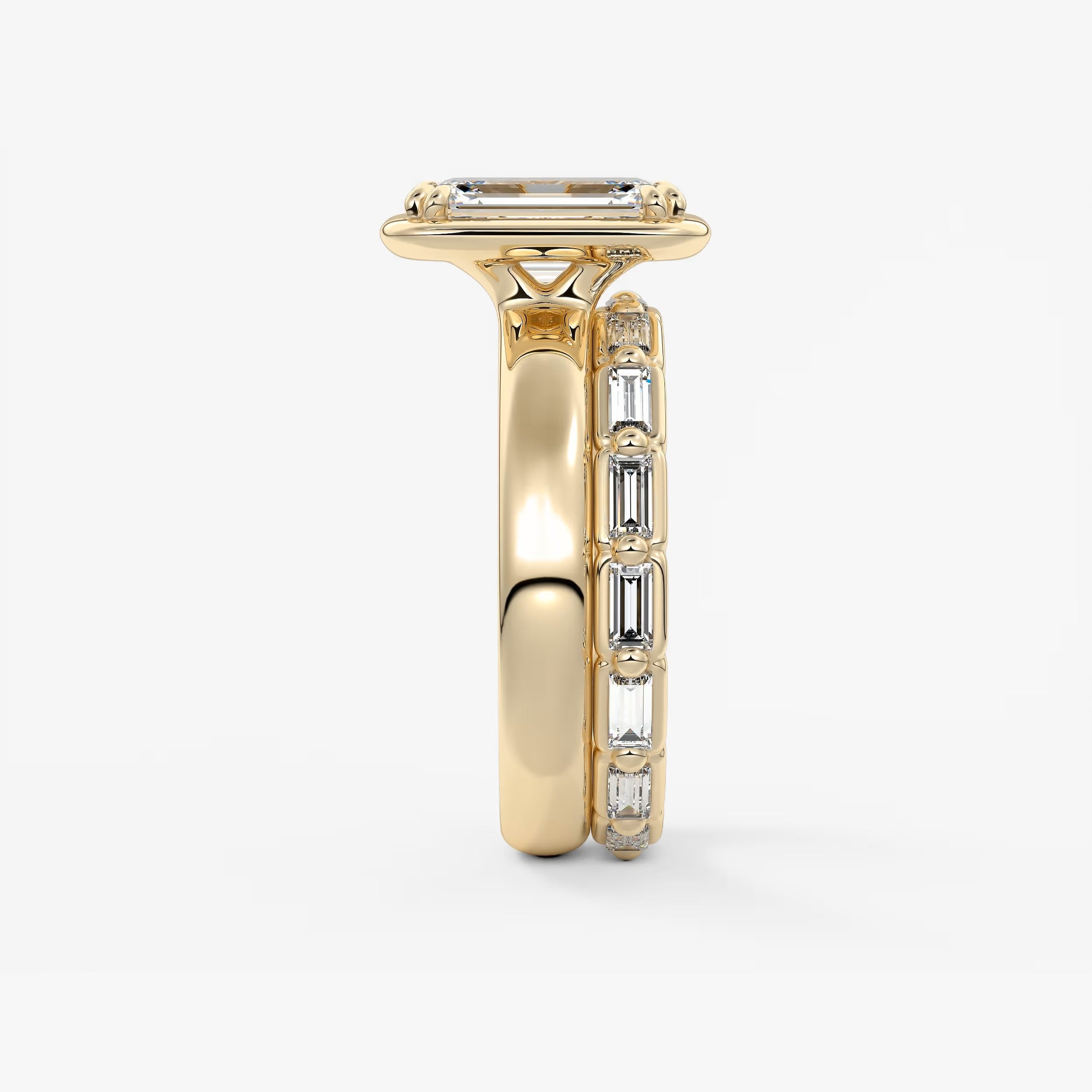 Taylor Grande – Lab Diamond Emerald Bezel Engagement Ring