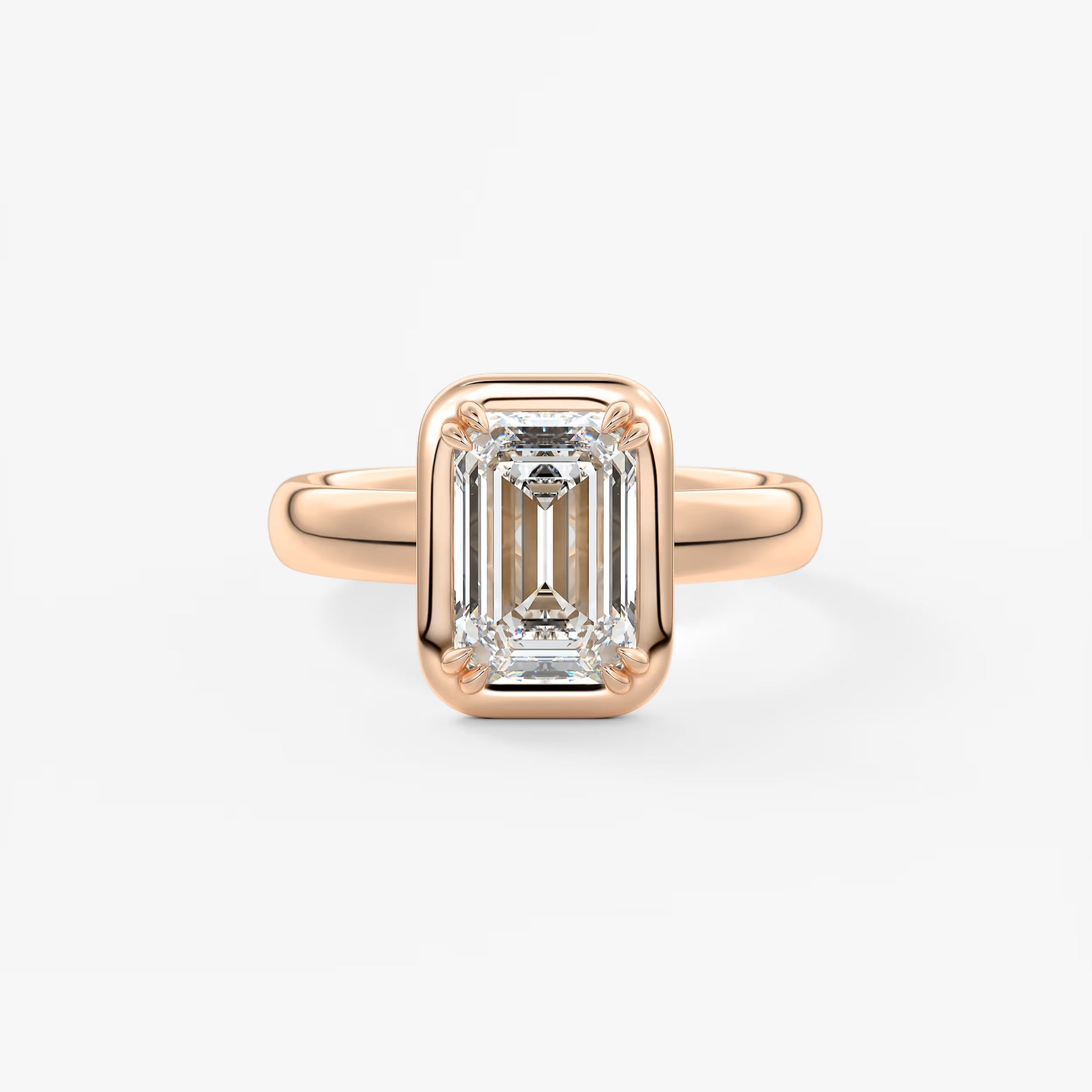 Taylor Grande – Lab Diamond Emerald Bezel Engagement Ring