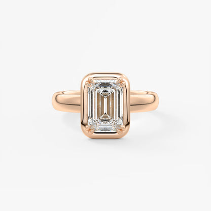 Taylor Grande – Lab Diamond Emerald Bezel Engagement Ring
