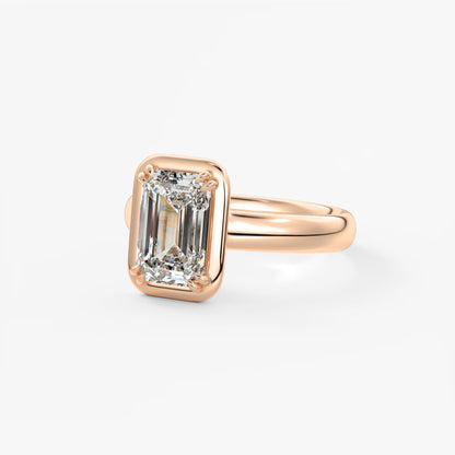 Taylor Grande – Lab Diamond Emerald Bezel Engagement Ring