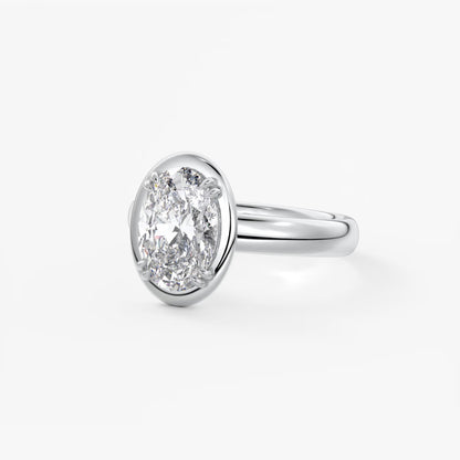 Taylor Grande – Lab Diamond Oval Bezel Engagement Ring