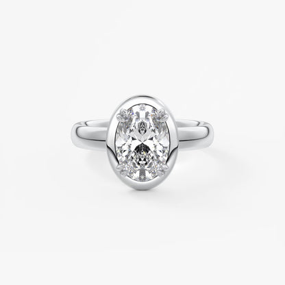 Taylor Grande – Lab Diamond Oval Bezel Engagement Ring