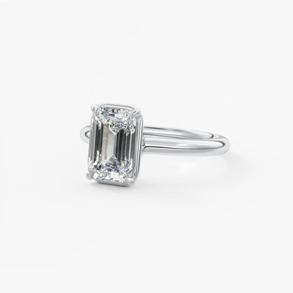 Taylor Bezel Engagement Ring – Emerald Cut – Lab Diamond or Moissanite