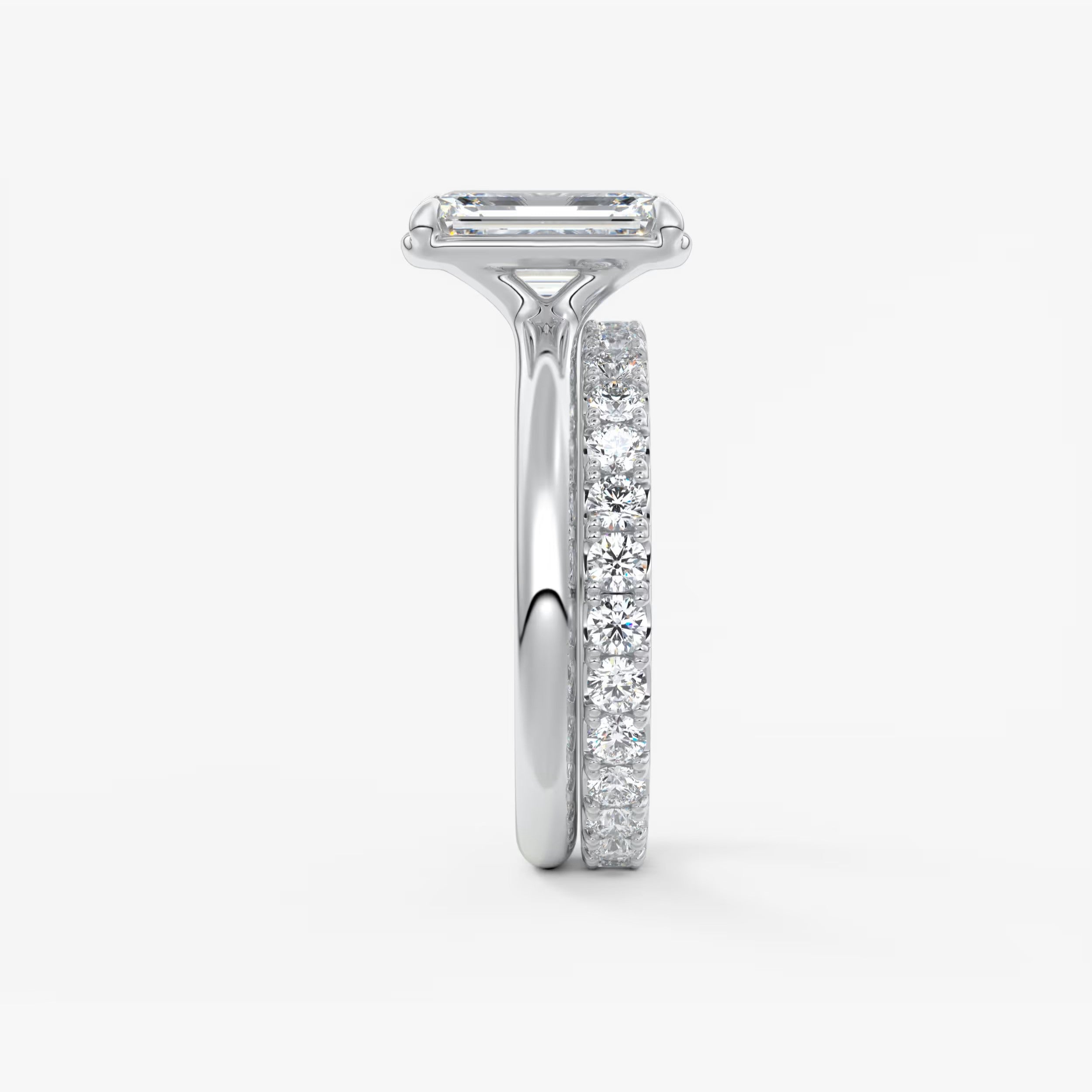 Taylor Bezel Engagement Ring – Emerald Cut – Lab Diamond or Moissanite
