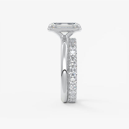 Taylor Bezel Engagement Ring – Emerald Cut – Lab Diamond or Moissanite