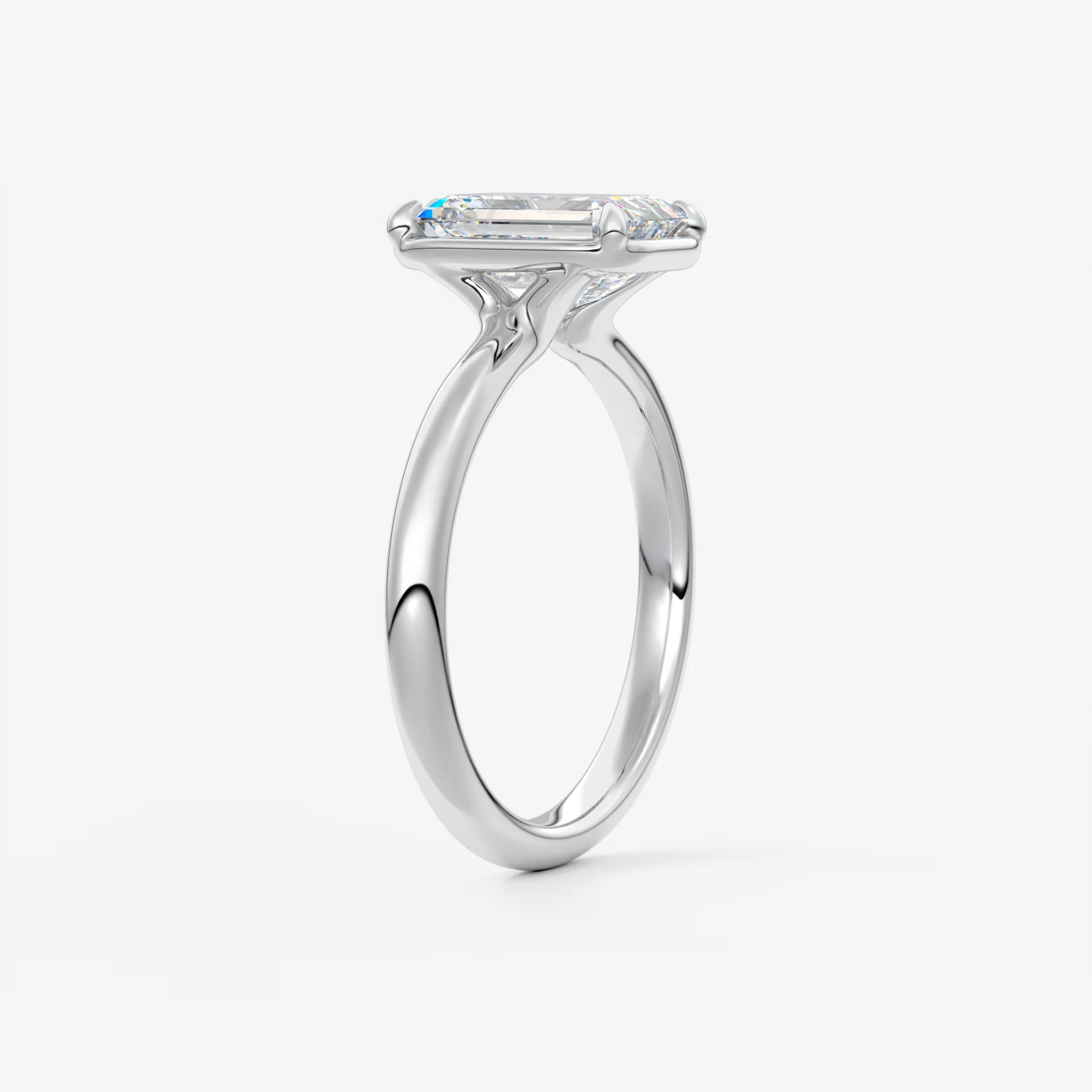 Taylor Bezel Engagement Ring – Emerald Cut – Lab Diamond or Moissanite