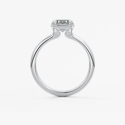 Taylor Bezel Engagement Ring – Emerald Cut – Lab Diamond or Moissanite