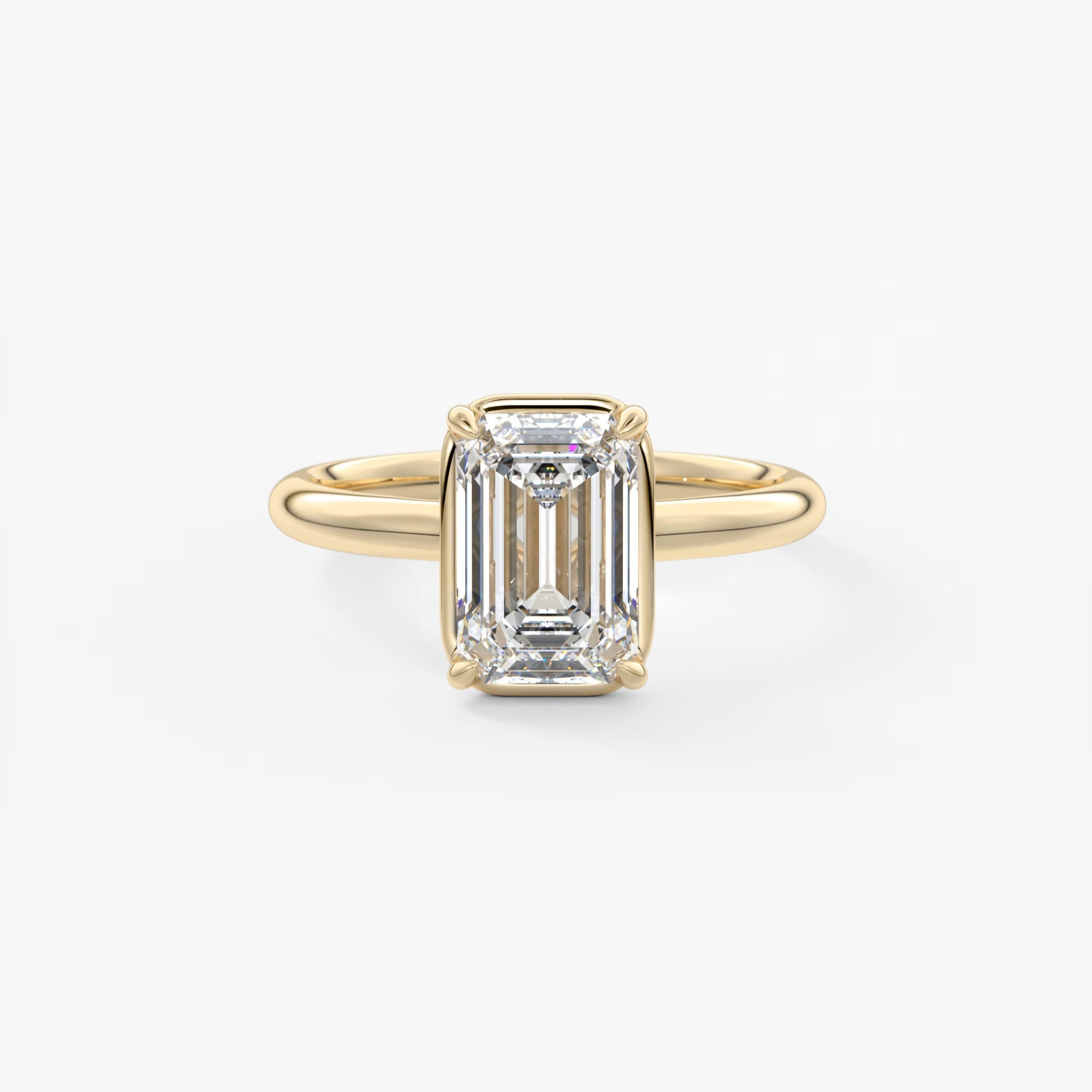 Taylor Bezel Engagement Ring – Emerald Cut – Lab Diamond or Moissanite