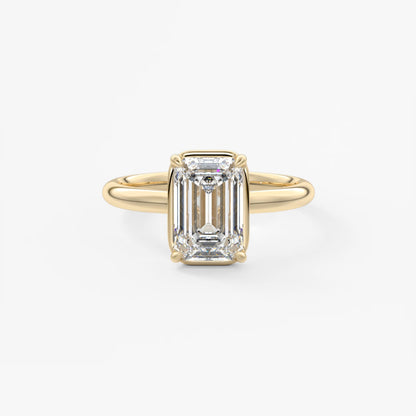 Taylor Bezel Engagement Ring – Emerald Cut – Lab Diamond or Moissanite