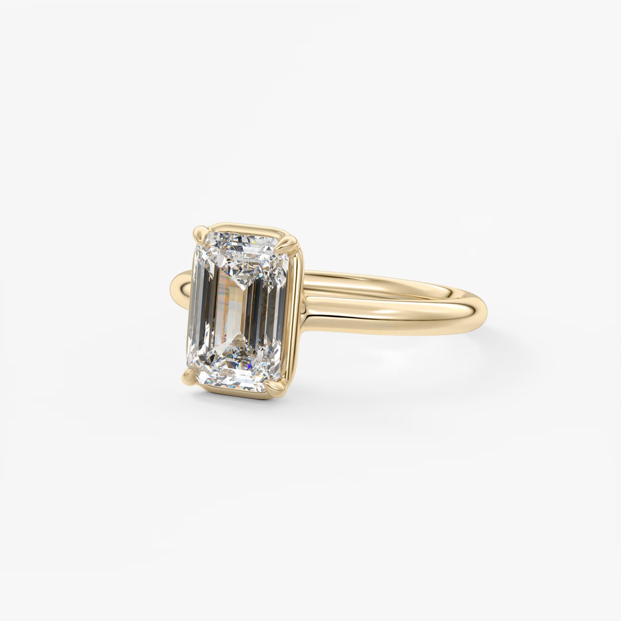 Taylor Bezel Engagement Ring – Emerald Cut – Lab Diamond or Moissanite