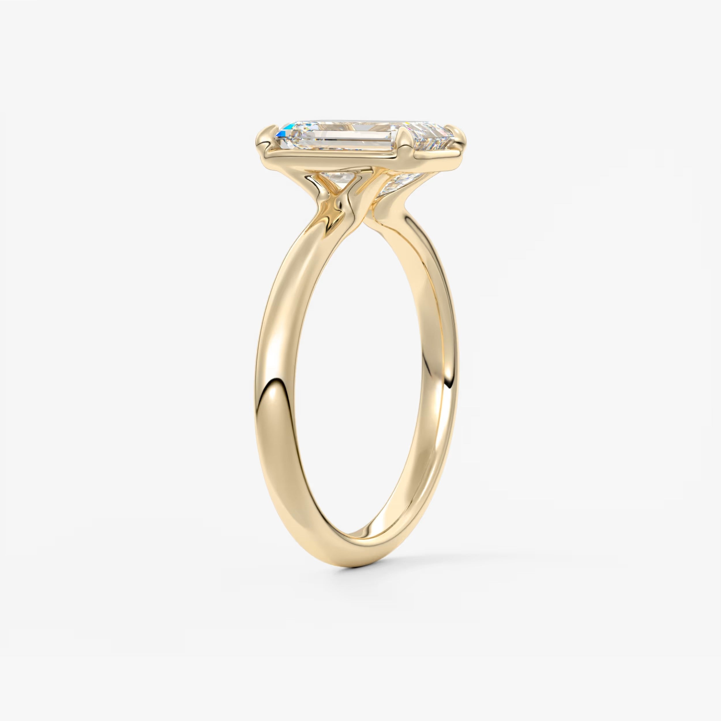 Taylor Bezel Engagement Ring – Emerald Cut – Lab Diamond or Moissanite
