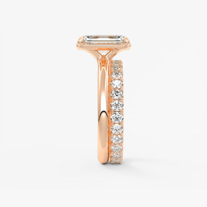Taylor Bezel Engagement Ring – Emerald Cut – Lab Diamond or Moissanite