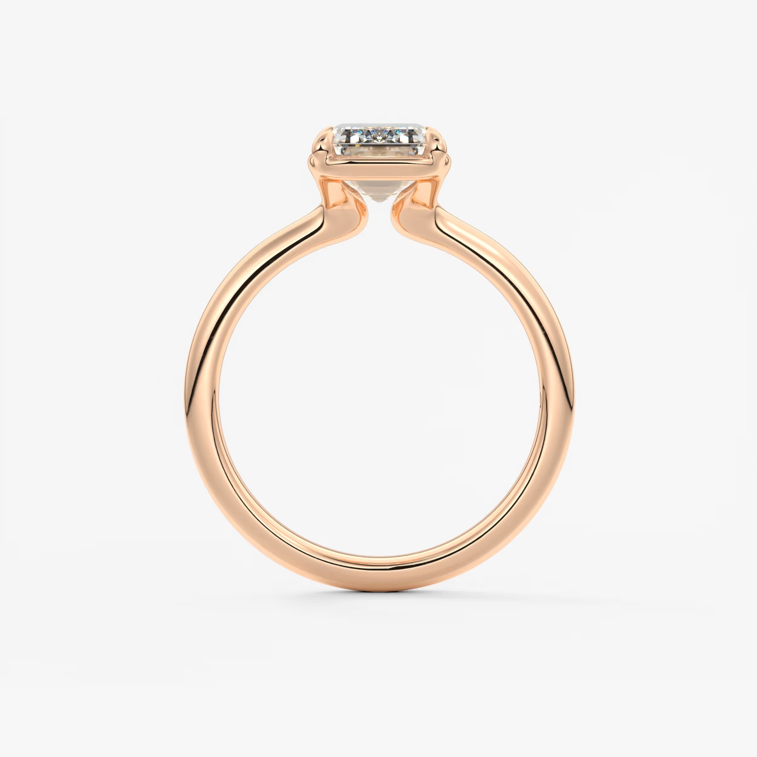 Taylor Bezel Engagement Ring – Emerald Cut – Lab Diamond or Moissanite