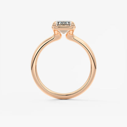 Taylor Bezel Engagement Ring – Emerald Cut – Lab Diamond or Moissanite