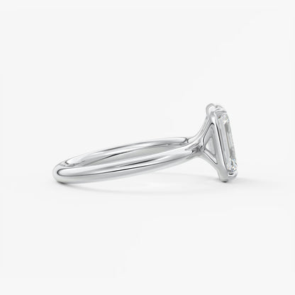 Taylor Bezel Engagement Ring – Emerald Cut – Lab Diamond or Moissanite