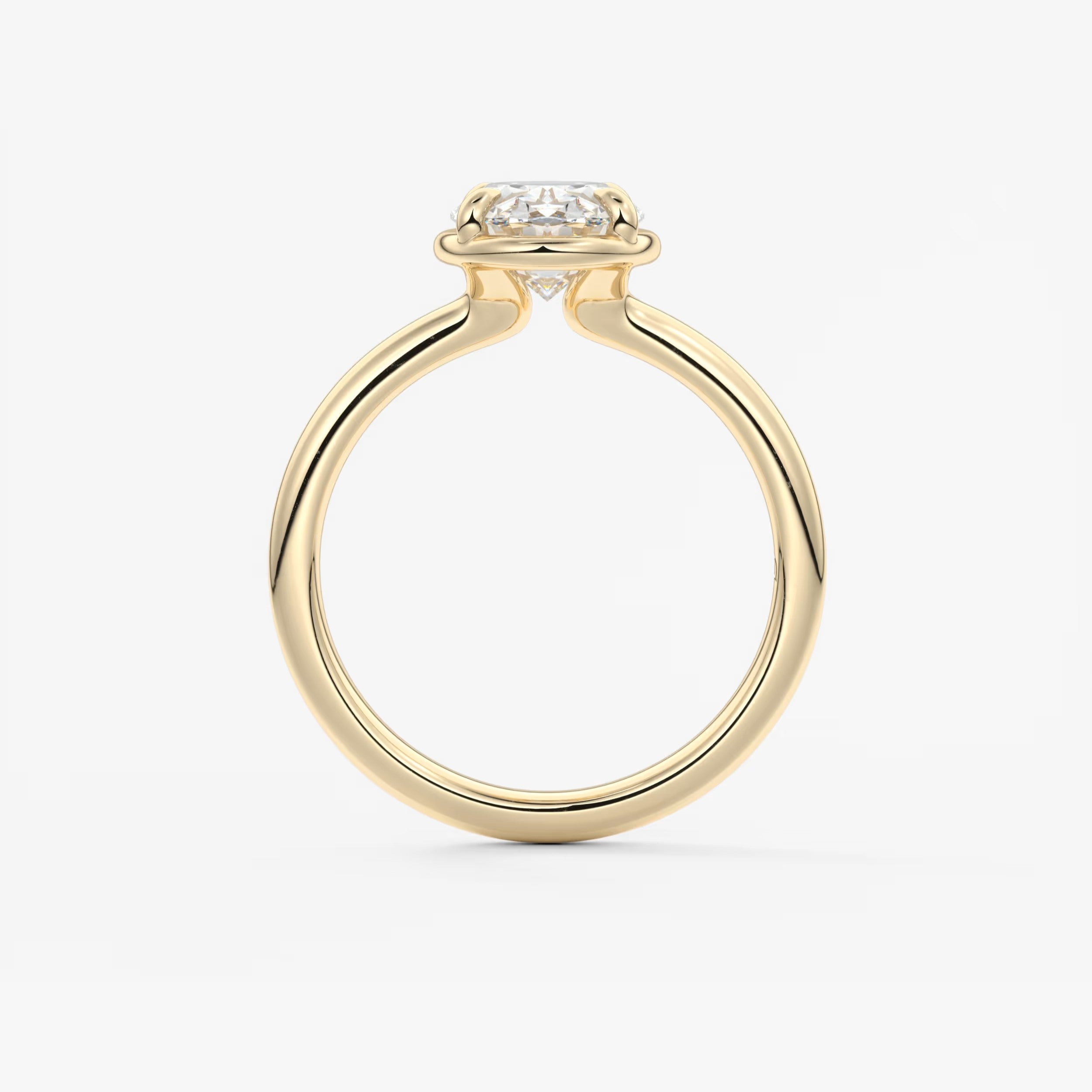 Taylor Oval Bezel Engagement Ring – Lab Diamond or Moissanite