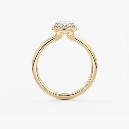 Taylor Oval Bezel Engagement Ring – Lab Diamond or Moissanite