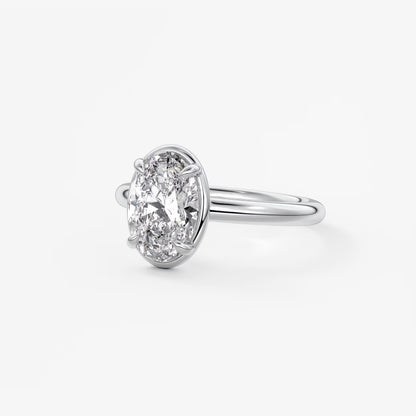 Taylor Oval Bezel Engagement Ring – Lab Diamond or Moissanite