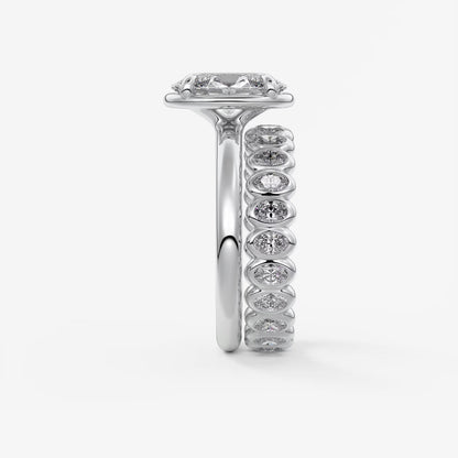 Taylor Oval Bezel Engagement Ring – Lab Diamond or Moissanite